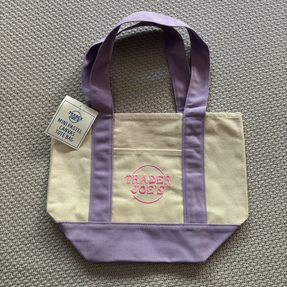 Trader Joe’s Mini Canvas Tote - Pastel Lavender